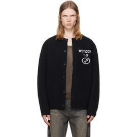 We11done We11done Black Logo Classic Cardigan