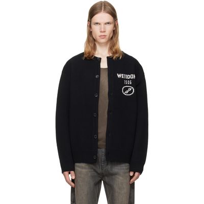 We11done We11done Black Logo Classic Cardigan