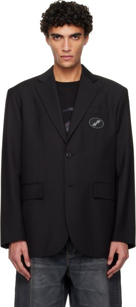 We11done We11done Black Oversized Suit Logo Blazer