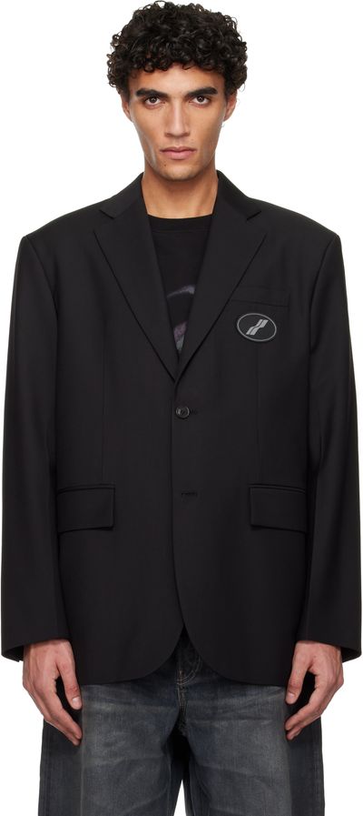 We11done We11done Black Oversized Suit Logo Blazer