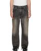 We11done We11done Black Repaired Check Denim Jeans - 1