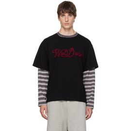 We11done We11done Black Rope-Embroidered Long-Sleeved T-shirt