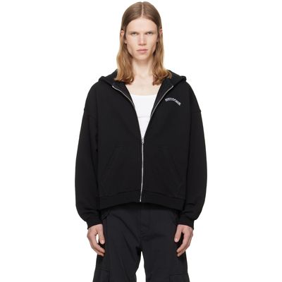 We11done We11done Black Teddy Drawing Zip-Up Hoodie