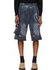 We11done We11done Black Trompe L'Oeil Cargo Shorts - 1