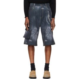 We11done We11done Black Trompe L'Oeil Cargo Shorts