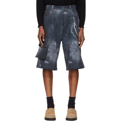 We11done We11done Black Trompe L'Oeil Cargo Shorts