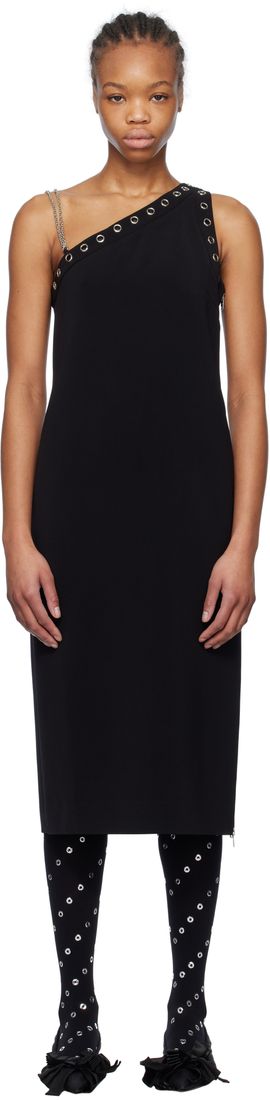 We11done We11done Black Unbalanced Midi Dress