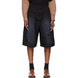 We11done We11done Black Washed Bermuda Cargo Shorts