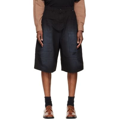 We11done We11done Black Washed Bermuda Cargo Shorts