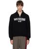 We11done We11done Black Wide-Fit '1506' Logo Half-Zip Sweater - 1