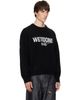 We11done We11done Black Wide-Fit '1506' Logo Pullover Sweater - 2