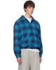 We11done We11done Blue Check Coach Jacket - 2