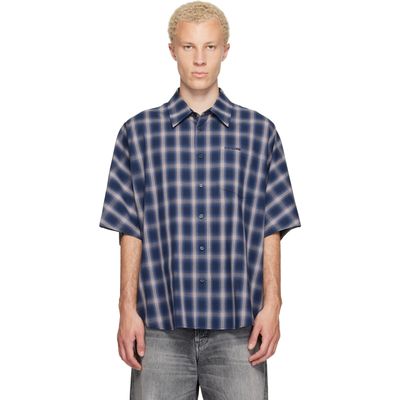 We11done We11done Blue Dolman Short-Sleeved Shirt