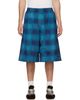 We11done We11done Blue Flannel Printed Bermuda Shorts - 1