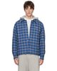 We11done We11done Blue Hooded Shirt Jacket - 1