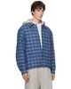 We11done We11done Blue Hooded Shirt Jacket - 2