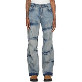 We11done We11done Blue Multi-Tuck Denim Jeans