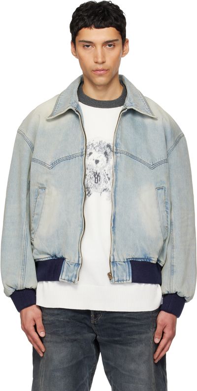 We11done We11done Blue Western Harrington Denim Jacket
