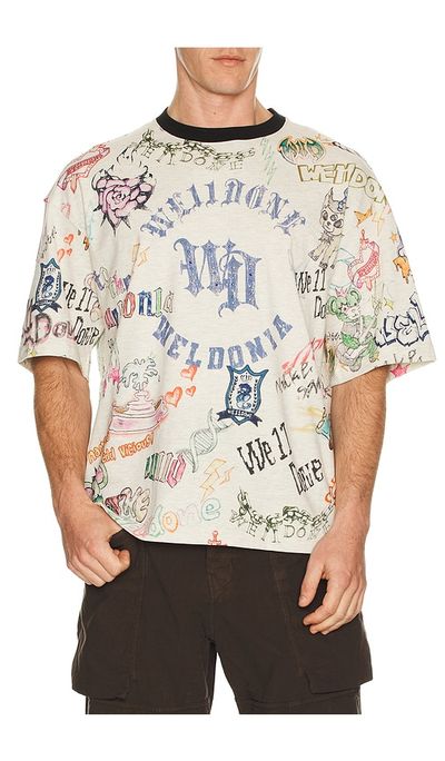 WE11DONE WE11DONE Doodle Printed T-Shirt