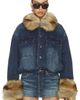 WE11DONE WE11DONE Faux Fur Denim Jacket - 2