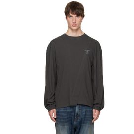 We11done We11done Gray Asymmetric Long-Sleeved T-shirt