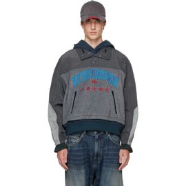 We11done We11done Gray Layered Fleece Hoodie