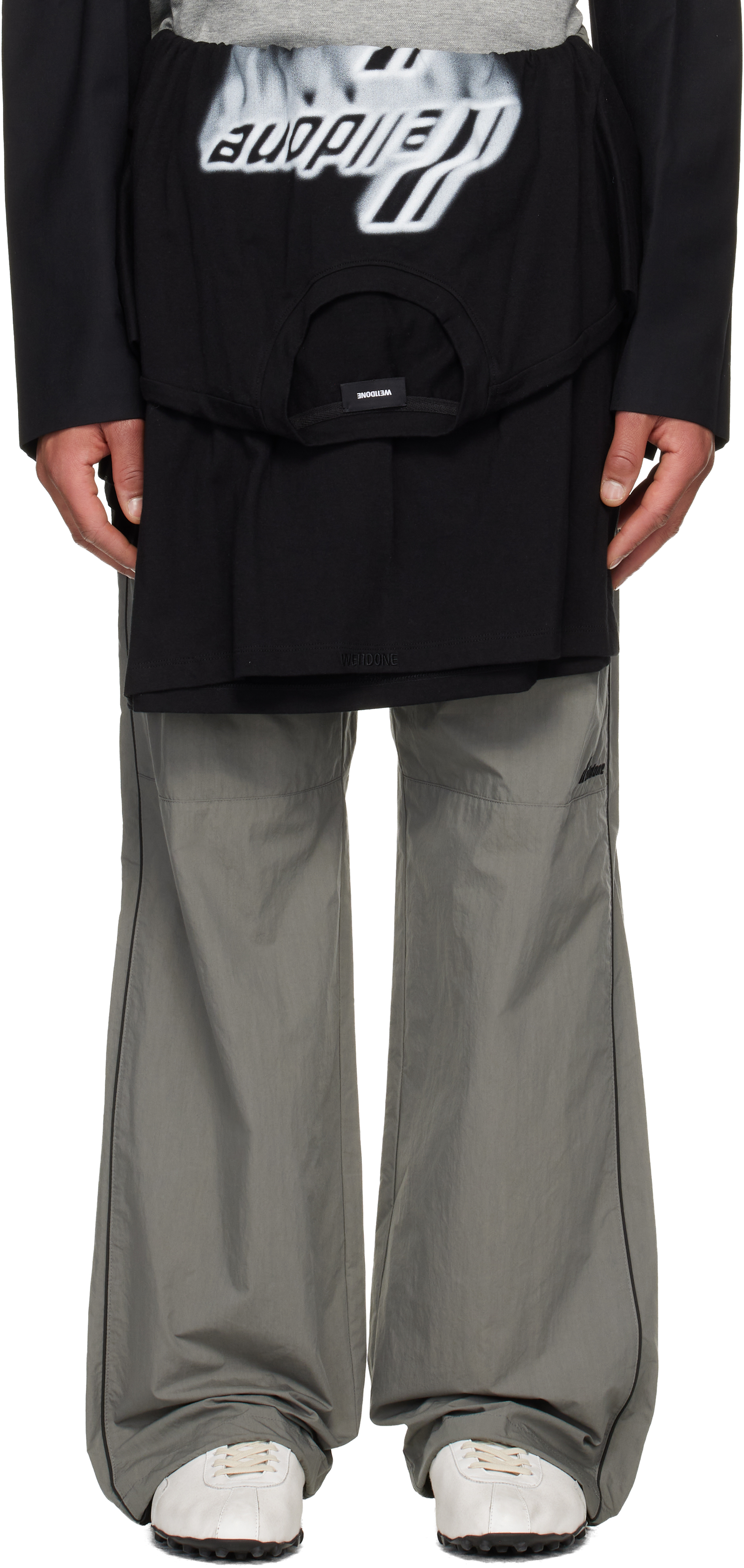 We11done - Gray Layered Track Pants