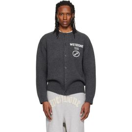 We11done We11done Gray Logo Classic Cardigan