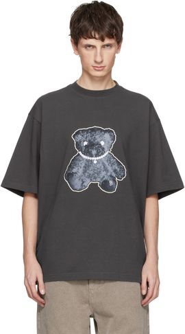 We11done We11done Gray Pearl Necklace Teddy T-shirt