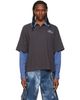 We11done We11done Gray 'Se11done' Layered Long-Sleeve Polo - 1