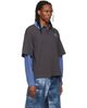 We11done We11done Gray 'Se11done' Layered Long-Sleeve Polo - 2