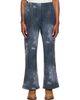 We11done We11done Gray Trompe L'oeil Denim Printed Sweatpants - 1