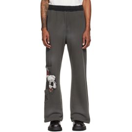 We11done We11done Gray Washed Doodle Teddy Sweatpants