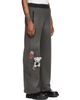 We11done We11done Gray Washed Doodle Teddy Sweatpants - 2