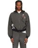 We11done We11done Gray Washed Doodle Teddy Zip-Up Hoodie - 1