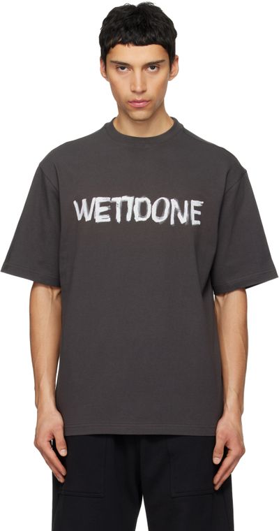 We11done We11done Gray 'We11done' Graffiti Logo T-shirt