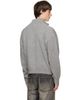 We11done We11done Gray Wide Logo Half-Zip Sweater - 3