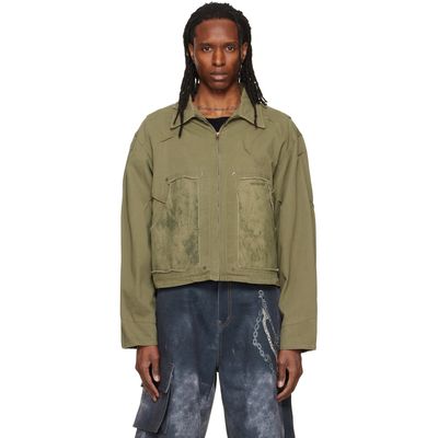 We11done We11done Green Vintage Pin-Tucked Work Jacket