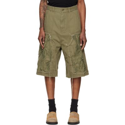 We11done We11done Green Vintage Pinched Work Cargo Shorts