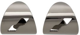 We11done We11done Gunmetal Logo Motif Earrings