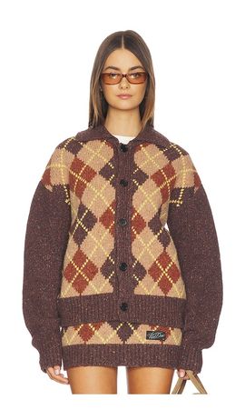 WE11DONE WE11DONE Knit Argyle Intarsia Cardigan