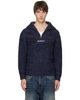 We11done We11done Navy Chunky Embroidered Quarter-Zip Sweater - 1