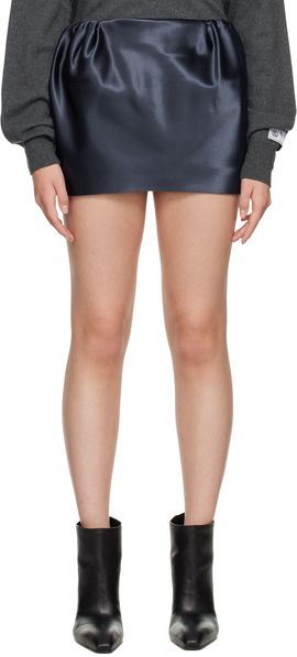 We11done We11done Navy Gathered Miniskirt