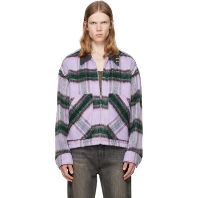 We11done We11done Purple Check Pattern Jacket