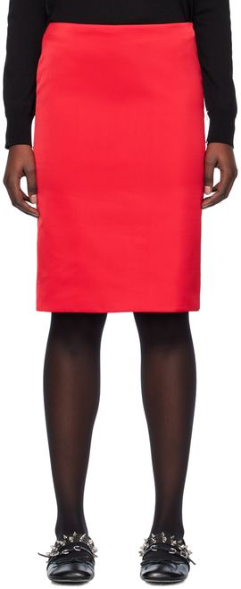 We11done We11done Red Vented Midi Skirt