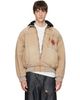 We11done We11done Tan Hooded Herringbone Jacket - 1