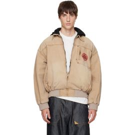 We11done We11done Tan Hooded Herringbone Jacket