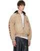 We11done We11done Tan Hooded Herringbone Jacket - 2