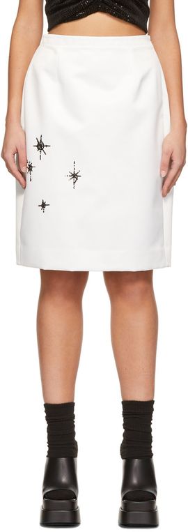 We11done We11done White Sequin Midi Skirt