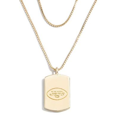 WEAR by Erin Andrews WEAR by Erin Andrews x Baublebar New York Jets Gold Dog Tag Necklace 